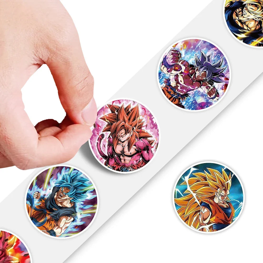 500 autocollants Anime Dragon Ball pour sceller, autocollants Guko mignons de dessin animé, ronds, pour décorer albums, agendas, étiquettes, graffitis
