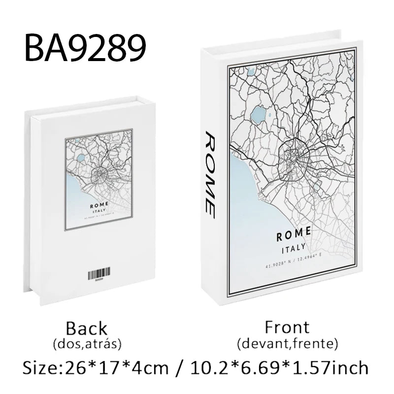 Paris New York Luxury Decorative Books Home Decor Fake Book Storage Box Shelf Ornament Coffee Table Bedroom Interior Decoration