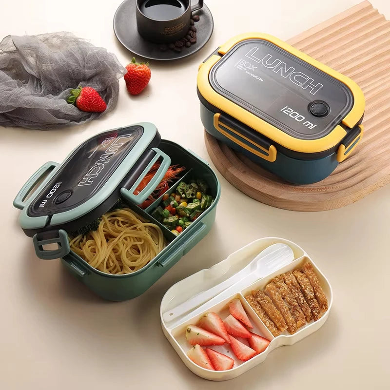 Fiambrera Bonita para Niños, Compartimentos, Fiambrera Bento para Microondas, Niños, Escuela, Camping al Aire Libre, Picnic, Contenedor de Comida Portátil
