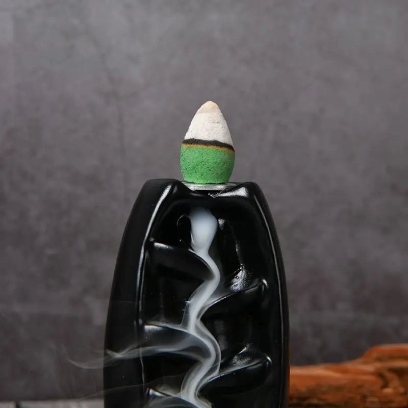 Quemador de incienso, quemador de incienso de reflujo de resina, soporte de quemador de incienso de aromaterapia de reflujo, adecuado para la decoración del hogar y la sala de lectura