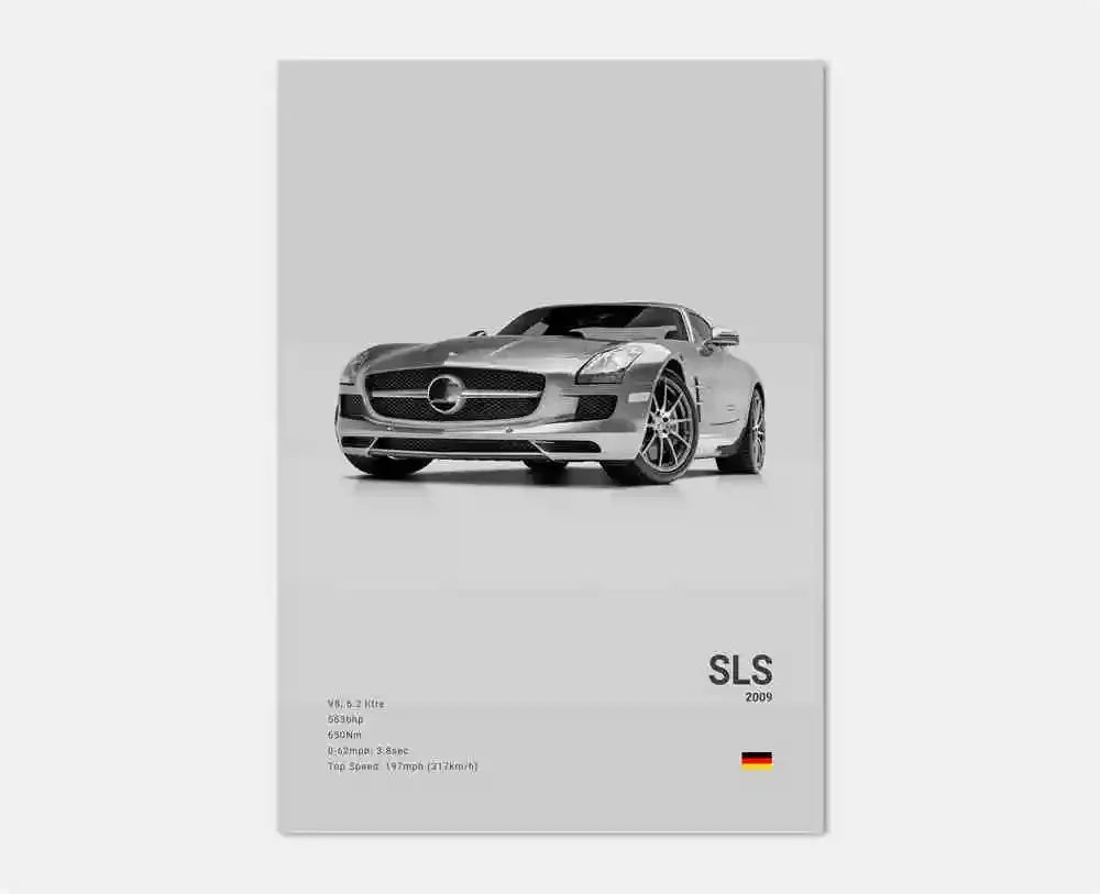 Classic Luxury Black and White Sports Car Wall Art G63 SL Gtr Sedan HD Canvas Painting Poster and Printed Home Living Room Decor