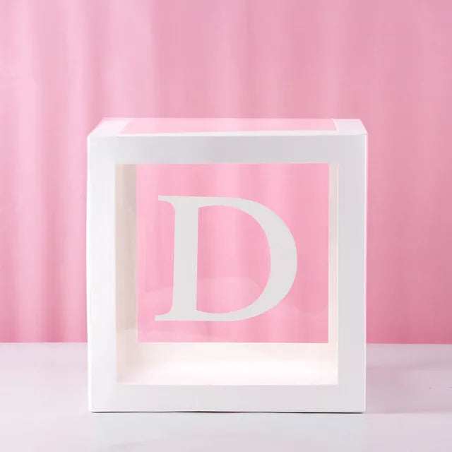 Birthday Balloon Boxes For Party Decorations 1st Happy Birthday Balloon Blocks Decor with ONE Letter Boy Girl Baby Shower Decor