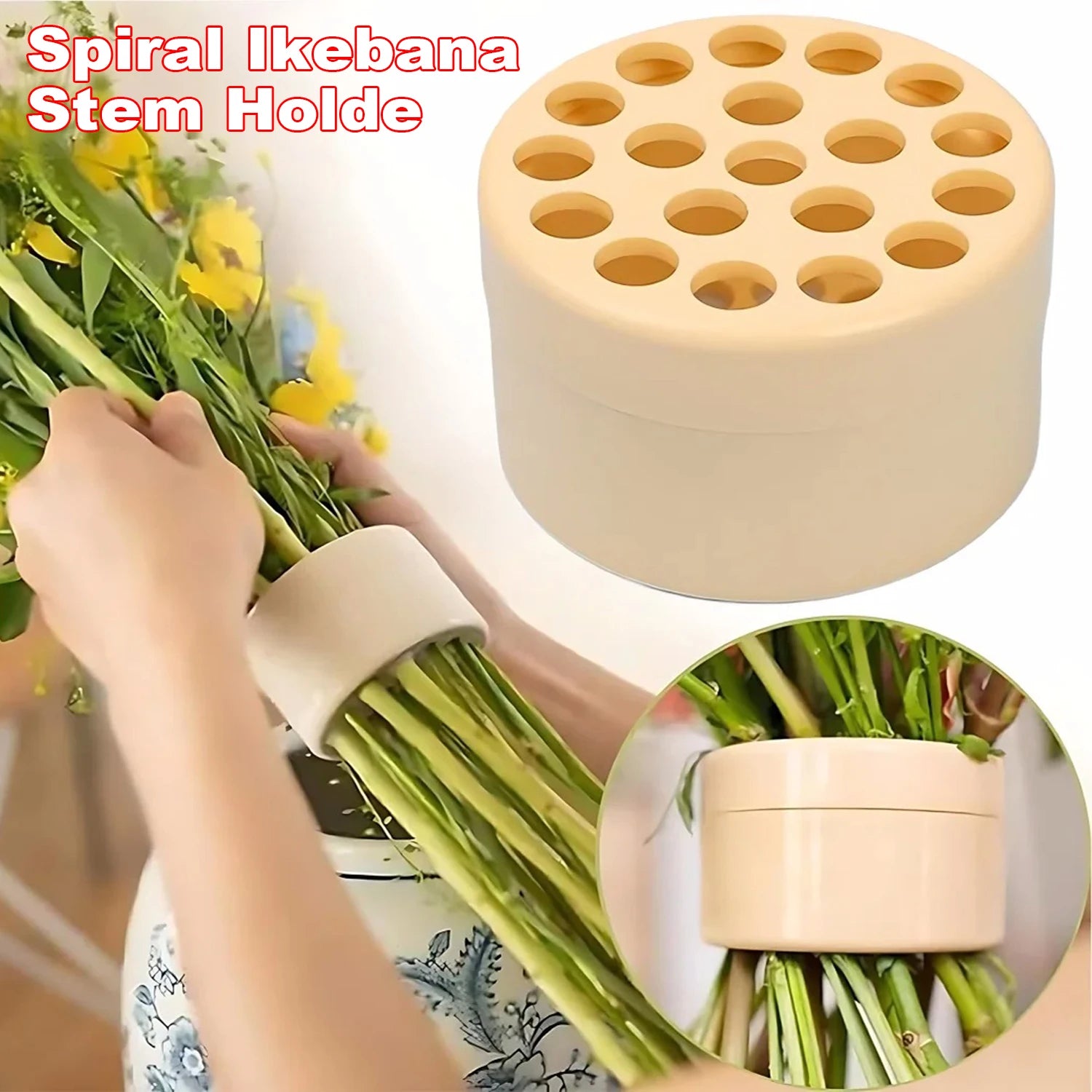 Porte-tige Ikebana en spirale pour fleurs Porte-tige en spirale pour vases Torsadeur de bouquets Accessoire d'art floral DIY Formeur Cadeaux floraux