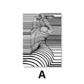 Arte de pared abstracto moderno, imagen de mujer desnuda en blanco y negro, póster impreso en lienzo HD, decoración para sala de estar, hogar, pasillo