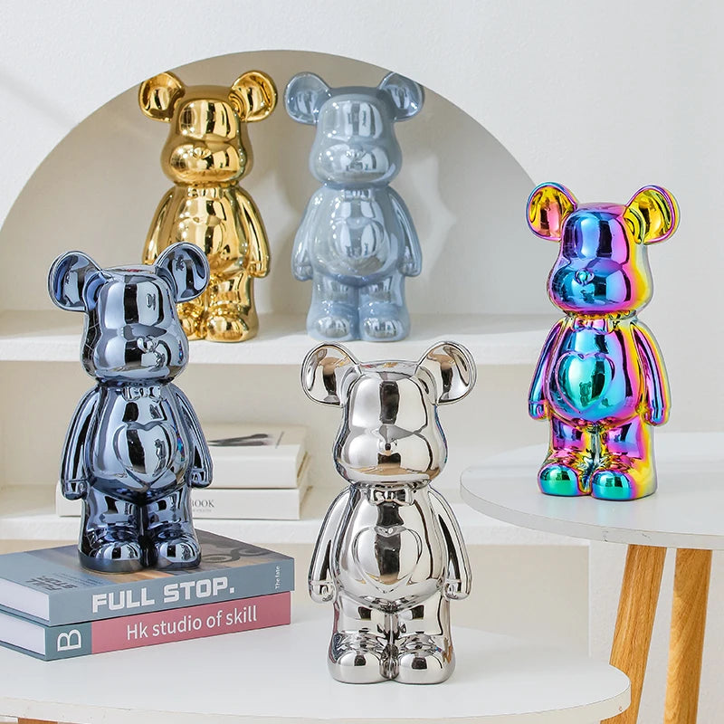 17/27/cm Estatua de cerámica de oso de ladrillo estético, figura de acción, esculturas de osito de peluche, adorno para la decoración del hogar, artesanías