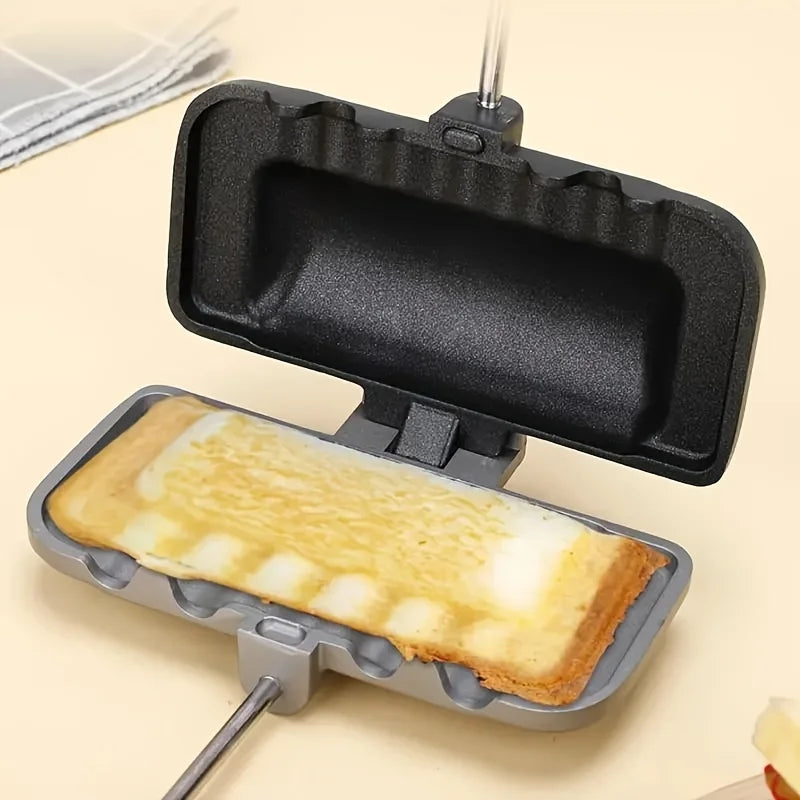 Sandwichera rectangular de doble cara, doble color, aleación de aluminio, antiadherente, para estufa, utensilio de cocina