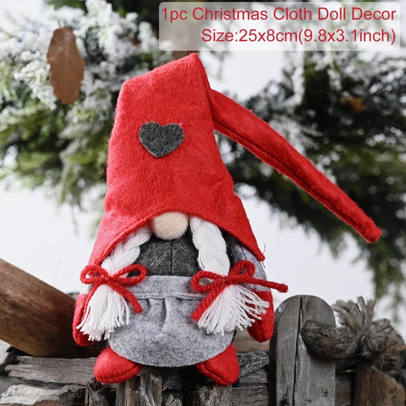Decoración navideña de Papá Noel para el hogar 2025, decoración de mesa, muñeco de alce, adornos navideños, regalos de Navidad, Feliz Año Nuevo 2026