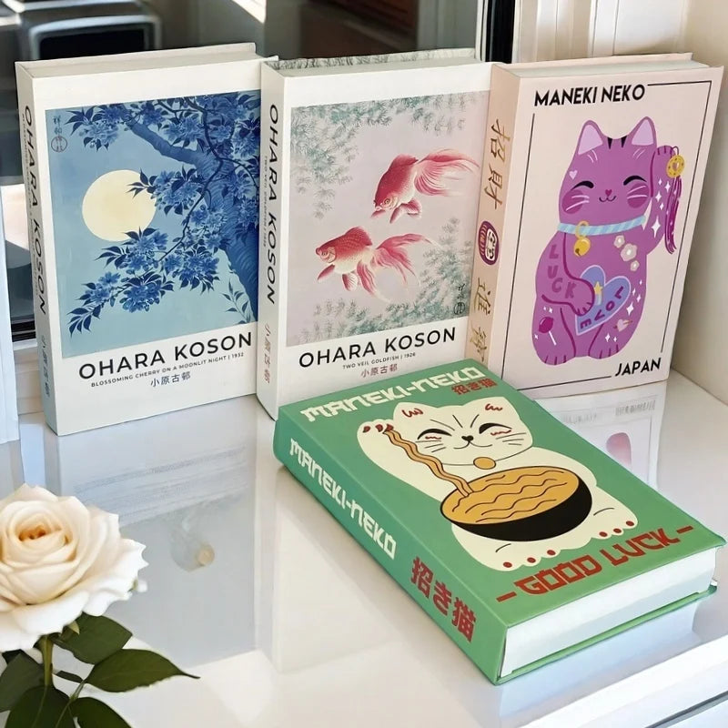 Yayoi Kusama Openable Luxury Decorative Books Fake Book Storage Box Home Decor Ornaments Japanese Room Desk Table Decoration