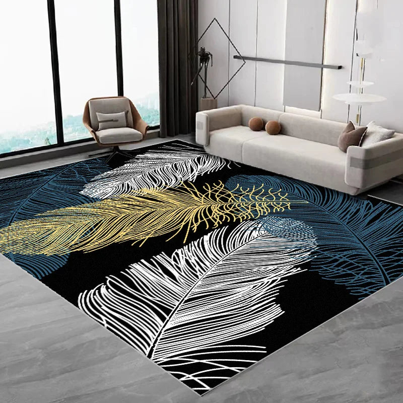 VIKAMA Nordic Simple Alfombra Sala de estar Mesa de centro Franela Alfombra grande Antideslizante Dormitorio Mesita de noche Alfombrilla Decoración del hogar