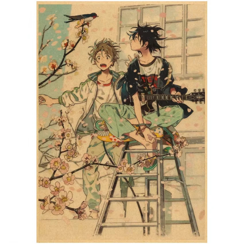 Umibe No Etranger Póster Anime Arte de Pared PÓSTER RETRO vintage papel kraft Pinturas Impresiones Imagen Para Niños Decoración Habitación Hogar Regalo