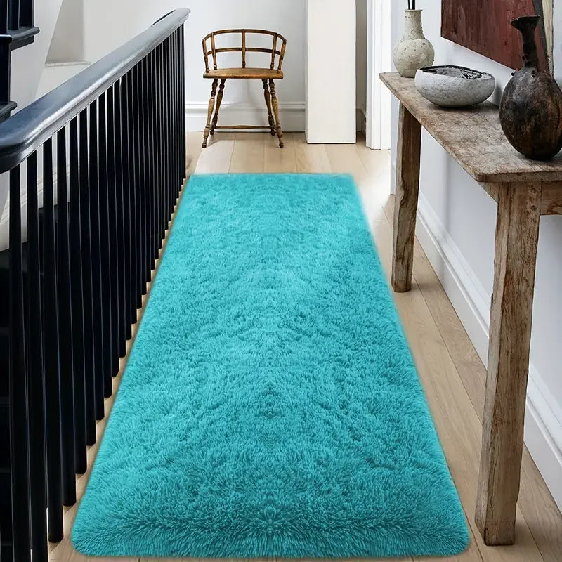Alfombra de felpa cómoda VIKAMA, alfombra supersuave y mullida para dormitorio, alfombrilla para pasillo, decoración del hogar