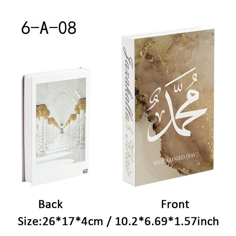 Islamic Mosque Kabaa Luxury Fake Book Home Decor Decorative Books Storage Box Simulation Book Coffee Table Interior Decoration