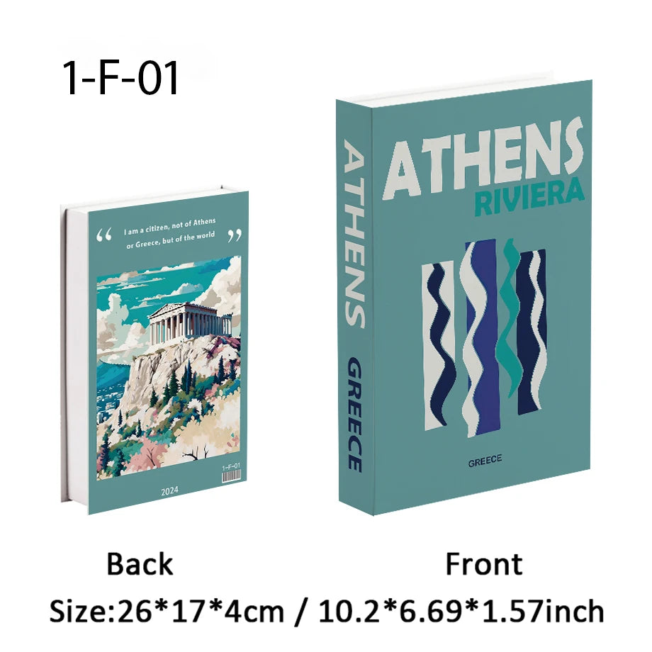 New Travel Decorative Books Book Decoration Luxury Fake Books Decor Table Storage Box Shelf Ornaments Interior Desk Aesthetic