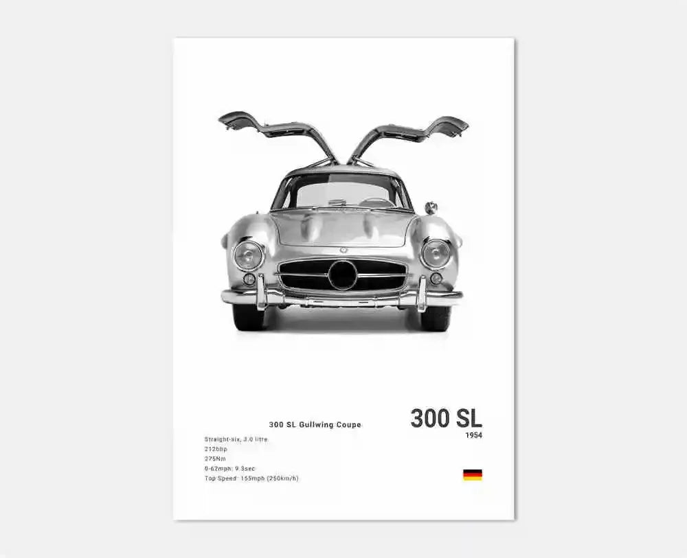 Classic Luxury Black and White Sports Car Wall Art G63 SL Gtr Sedan HD Canvas Painting Poster and Printed Home Living Room Decor