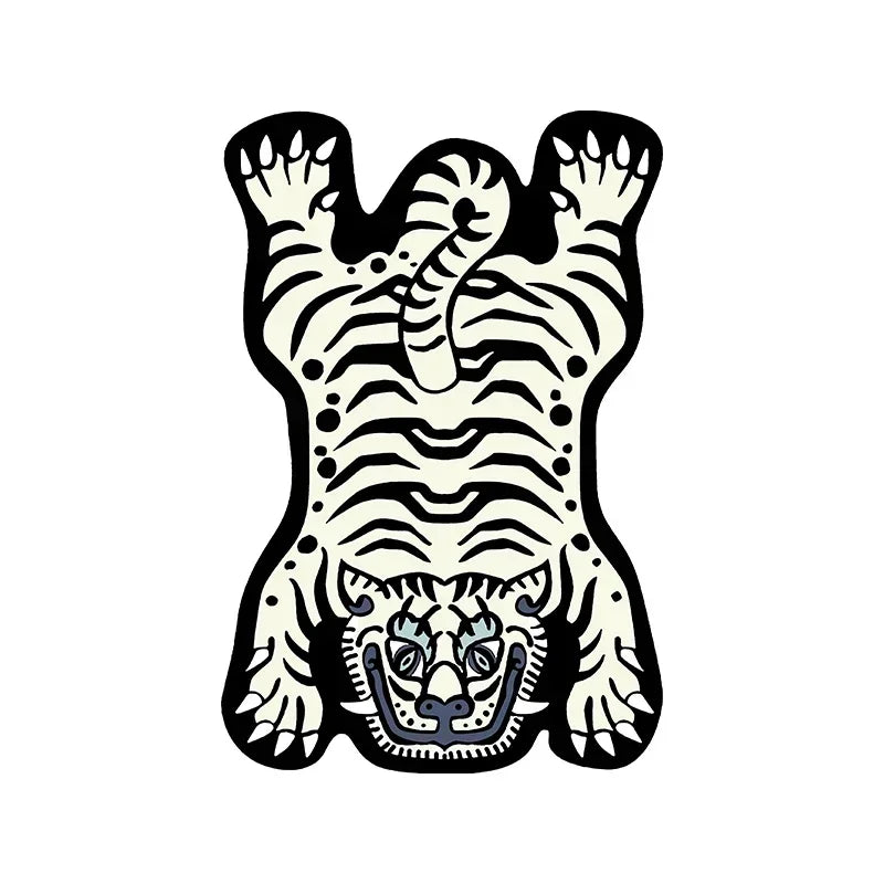 Alfombra con forma de tigre de dibujos animados VIKAMA para sala de estar, dormitorio infantil, alfombras de cabecera, decoración del hogar, alfombrillas antideslizantes para cocina y balcón.