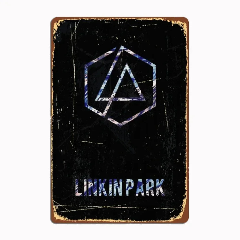 Linkin P-Park Tin Sign Plates by MusicCharmDecor - Retro Metal Posters with Iconic Lyrics & Stage Art, Stylish Design