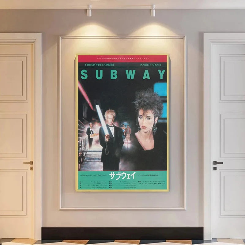 Death Race/Subway/The Fifth Element Japanese Movie Flyer Poster Vintage Style Canvas Print Modern Wall Art Decor for Living Room