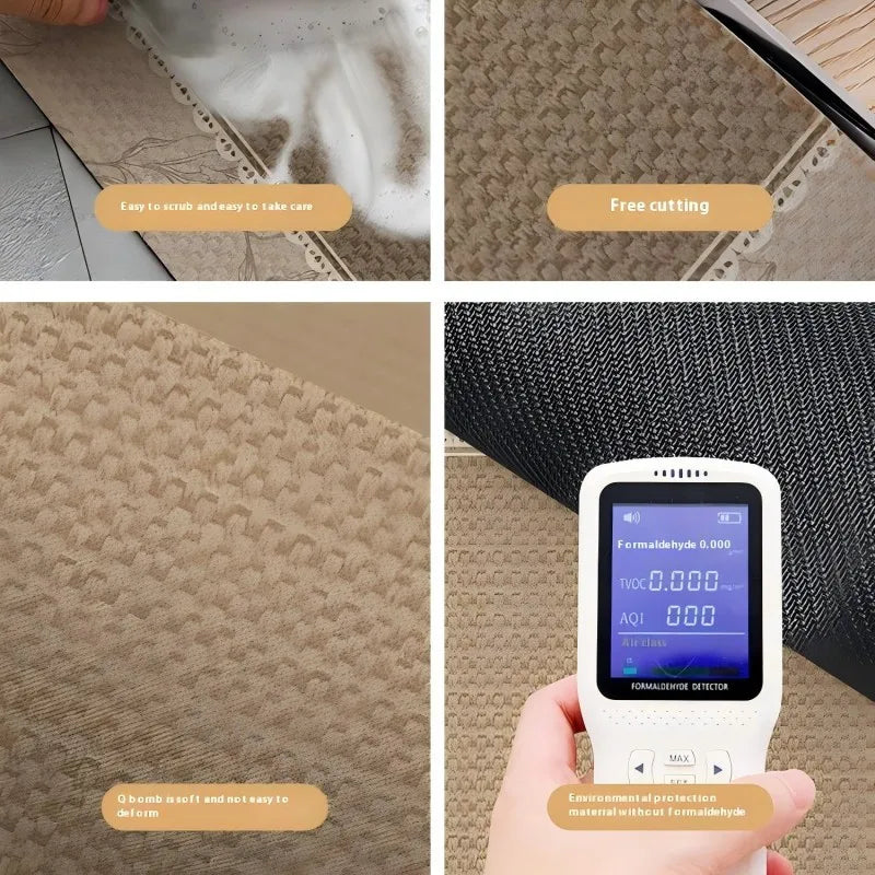 Tapis de sol de cuisine en terre de diatomées VIKAMA, nouveau tapis chinois antidérapant, résistant à la saleté, découpable, rouge, pour entrée et salle de bain