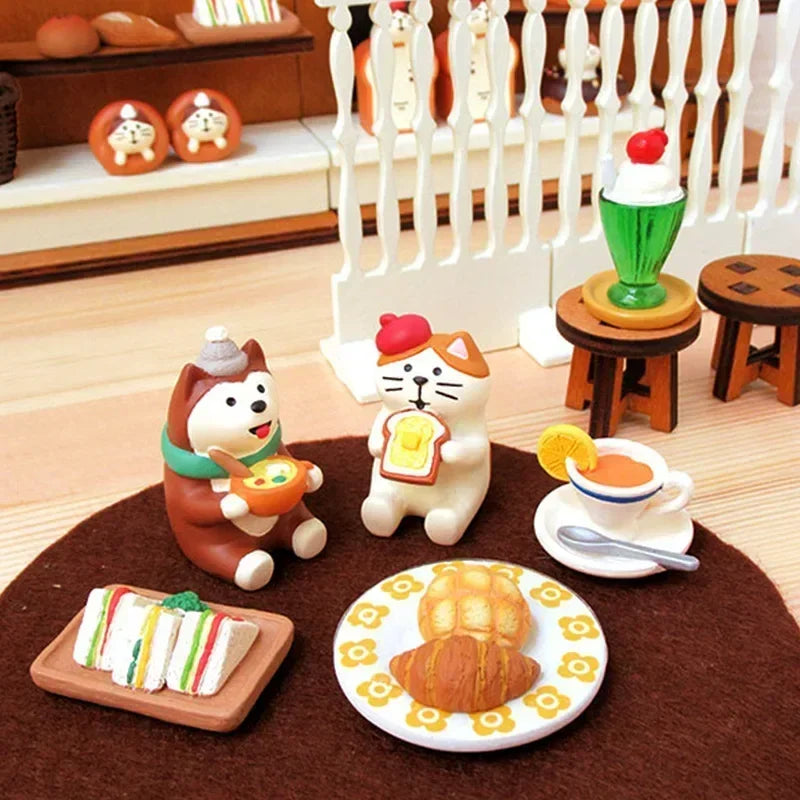 2025 Série de gâteaux de cuisson au pain figurines de chat jouets créatifs de mode figurines de voiture intérieur miniatures de bureau accessoires d'ornement en résine