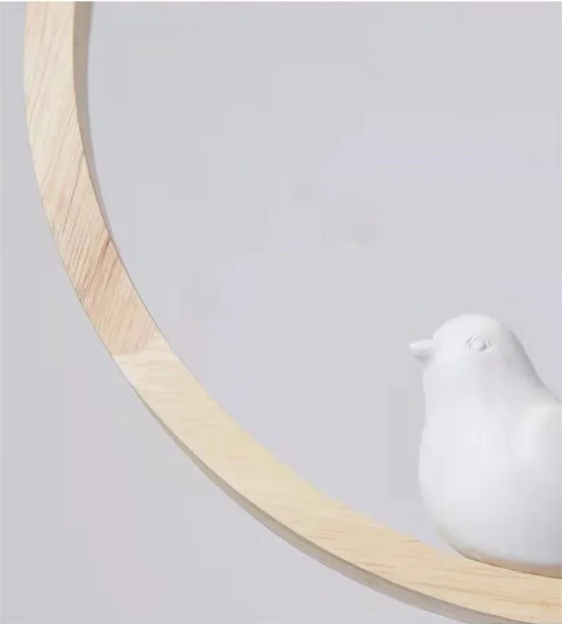 Suspension japonaise en bois, luminaire de chevet pour chambre à coucher, bar de cuisine, lampe à suspendre avec décoration oiseau en résine, pour escalier, porche, livraison directe.