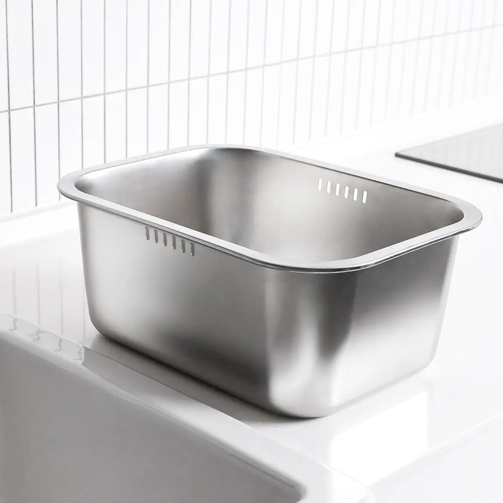 Lavabo portátil de 10L, de acero inoxidable, grande, multiusos, para cocina, fregadero, lavadero de verduras