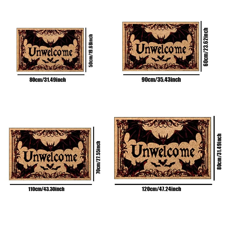 Tapis d'Halloween VIKAMA, Tapis de sol antidérapant pour porte, motif chauve-souris, tapis d'extérieur de la série sombre, décoration intérieure