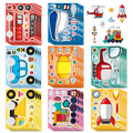 8/16/24PCS Dibujos Animados Transporte Coche Pegatinas de Rompecabezas que Cambian la Cara DIY Decoración Guitarra Casco Cuaderno Papelería Pegatinas