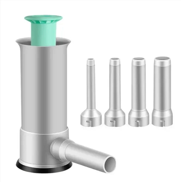 Máquina embutidora de salchichas con 4 tubos de embutido, herramienta para rellenar carne, kit de herramientas manuales domésticas para hacer salchichas verticales