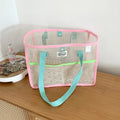 Sac à main d'été pour femmes en maille transparente respirante, sac de plage extérieur pour la douche, sac de plage grande capacité, sac de natation portable