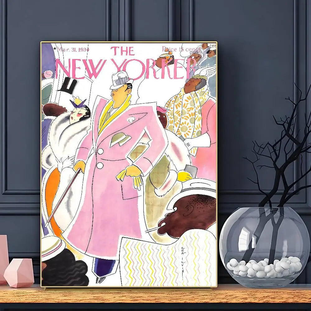 Póster Vintage The N-New Yorker HD Carteles Decoración Hogar Habitación Bar Cafetería Cuadro Arte Pared