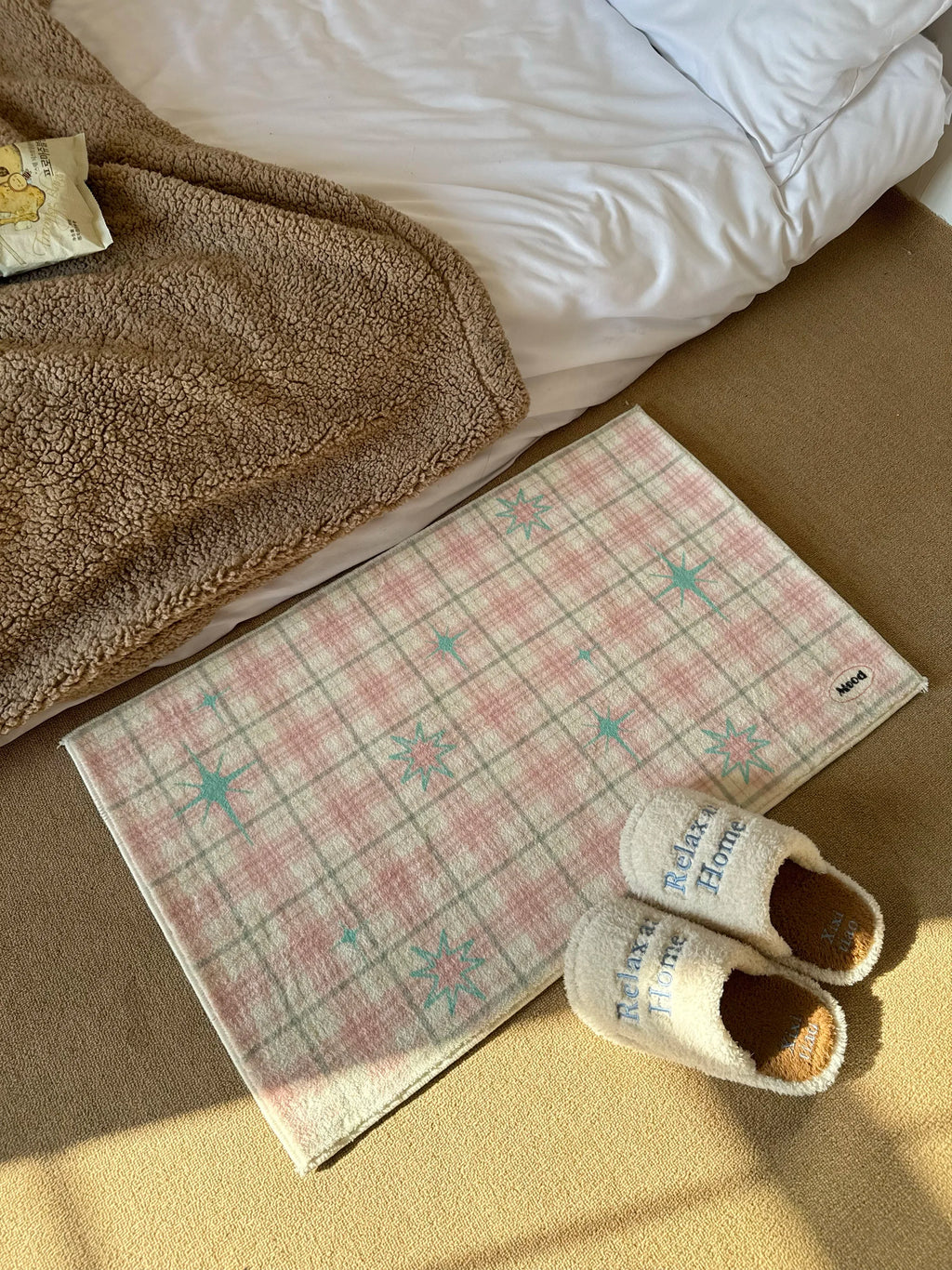 VIKAMA Tapis Étoile Vent Agréable Insulé Frais Tapis de Porte d'Entrée Paillasson Chambre d'Adolescent Couverture de Chevet Décoration Intérieure