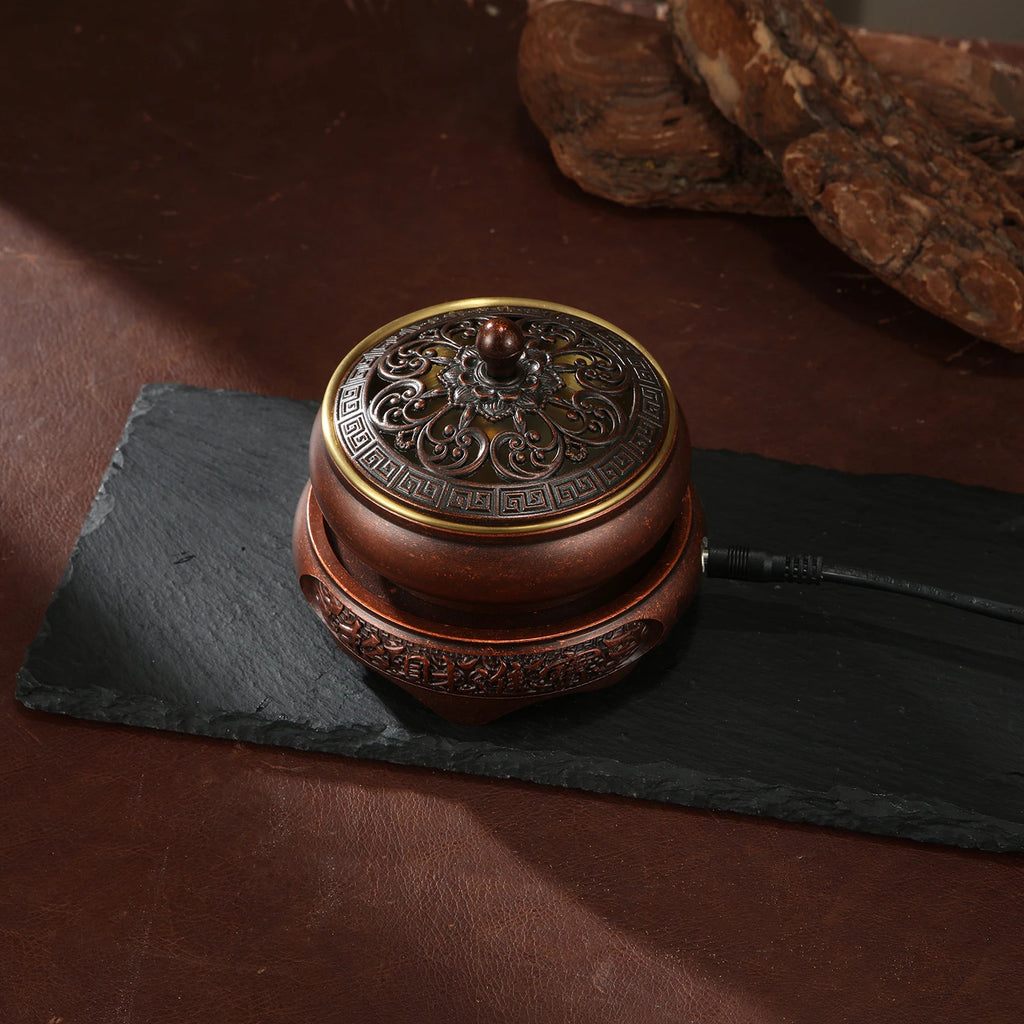 Quemador de incienso electrónico de 220 V, de cerámica, para aceites esenciales, con temporizador y temperatura ajustable, para sándalo y agarwood