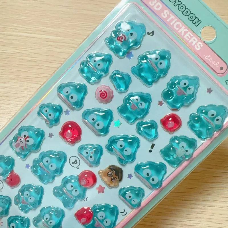 Autocollants Sanrio 3D Mignons Anime Hellokitty Kuromi Cinnamoroll, Autocollants Décoratifs en Cristal Transparent pour Coque de Téléphone, Bricolage Jouet pour Enfants
