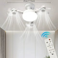 Luz de Ventilador E27 con Forma de Dron con Control Remoto, Luz Regulable de 3 Colores para el Hogar, Sala de Estar, Dormitorio, Luz de Ventilador de Techo Silenciosa