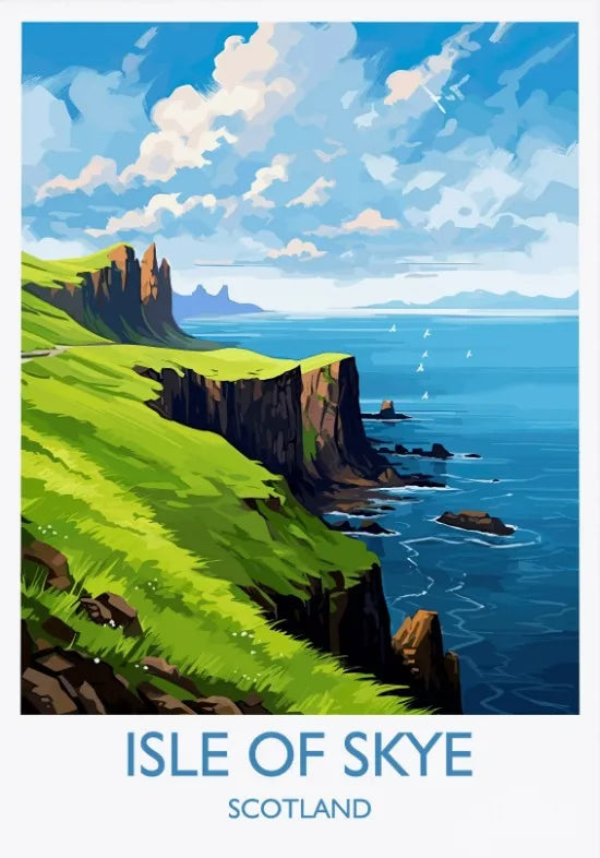 Escocia Tierras Altas St Andrews Edimburgo Glencoe Póster de Viaje Escocia Paisaje Estético Decoración de Pared Impresiones en Lienzo Regalo de Viaje