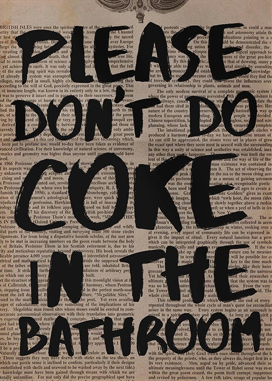 Cartel artístico tipográfico POR FAVOR NO BAILAR SOBRE LA MESA Impresión de pared de los 70 Impresiones de citas de moda Póster de lienzo artístico retro psicodélico