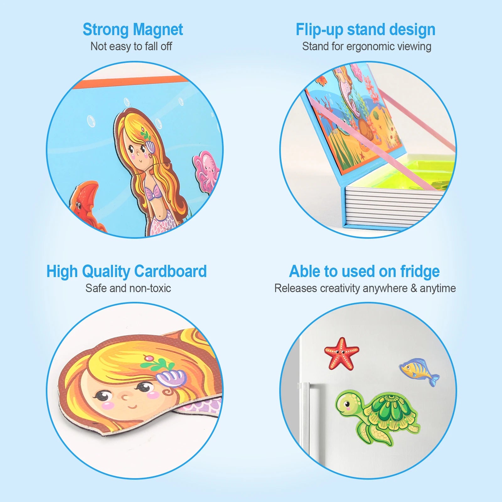 Libro magnético de rompecabezas 3D inteligente para niños, juegos de entrenamiento cerebral, juguetes educativos Montessori para regalos de niños, juguetes de Navidad