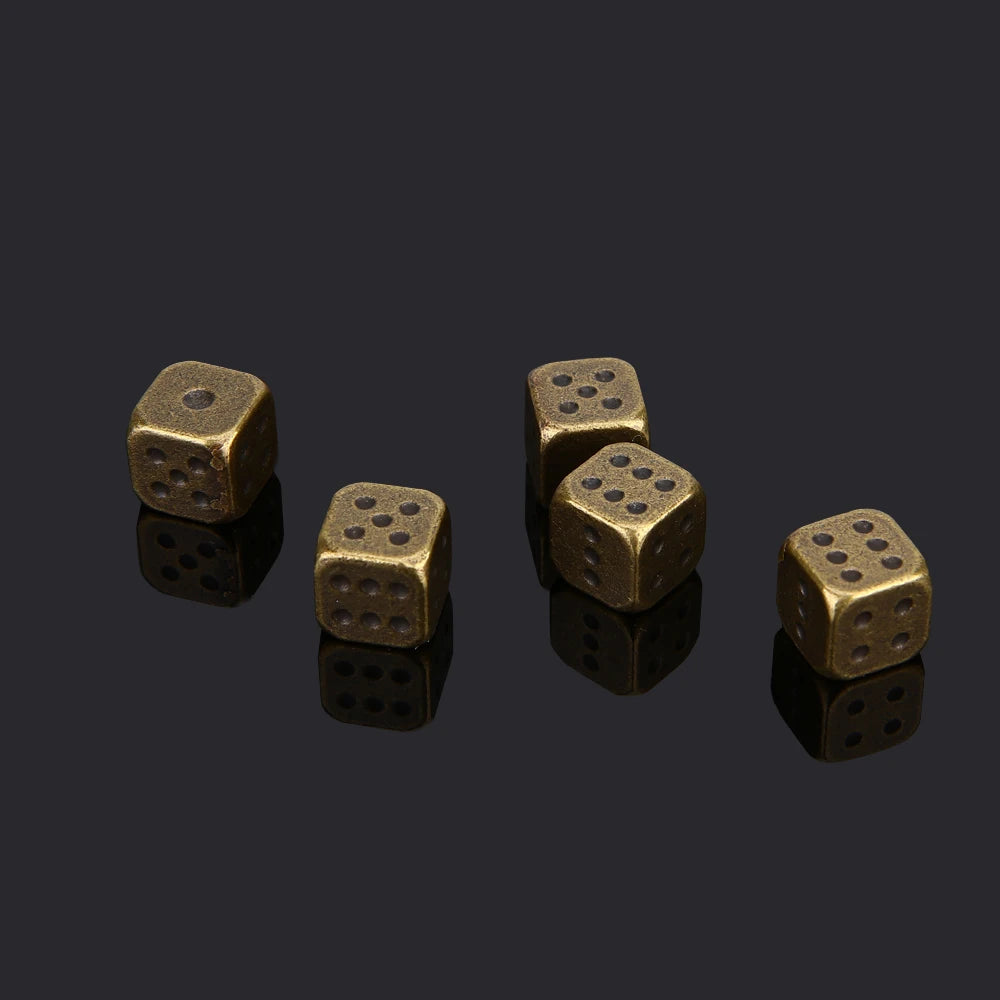 5PCS/1Set Dés en métal Or/Argent/Bronze Dés amusants à six faces pour jeu de société Accessoires 13mm