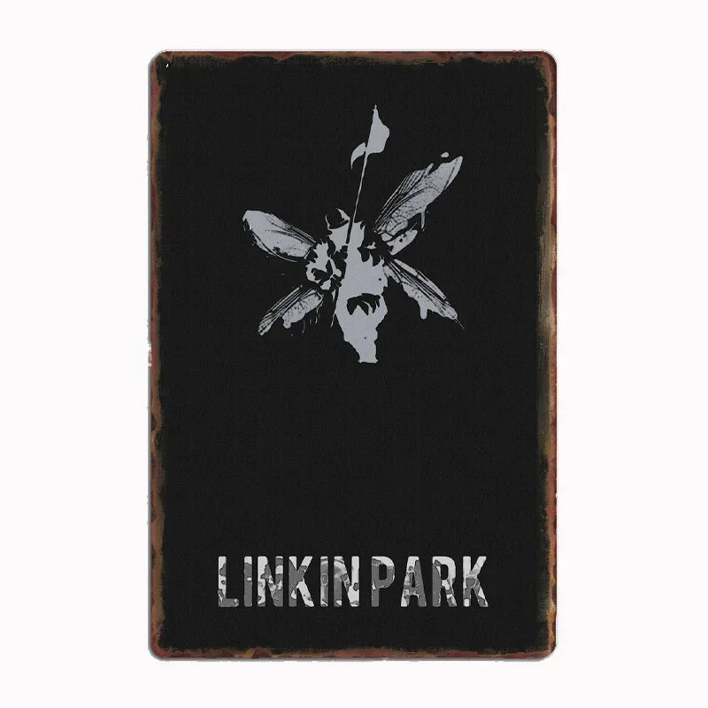Linkin P-Park Tin Sign Plates by MusicCharmDecor - Retro Metal Posters with Iconic Lyrics & Stage Art, Stylish Design
