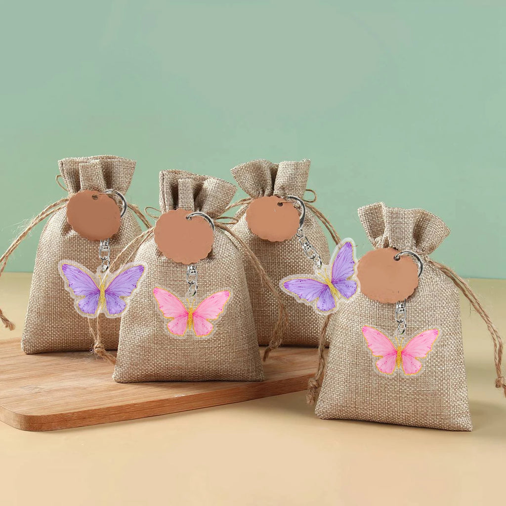6 llaveros de mariposa para decoración de mochilas, decoración de fiesta de primer cumpleaños, decoración de mariposa para niñas, baby shower