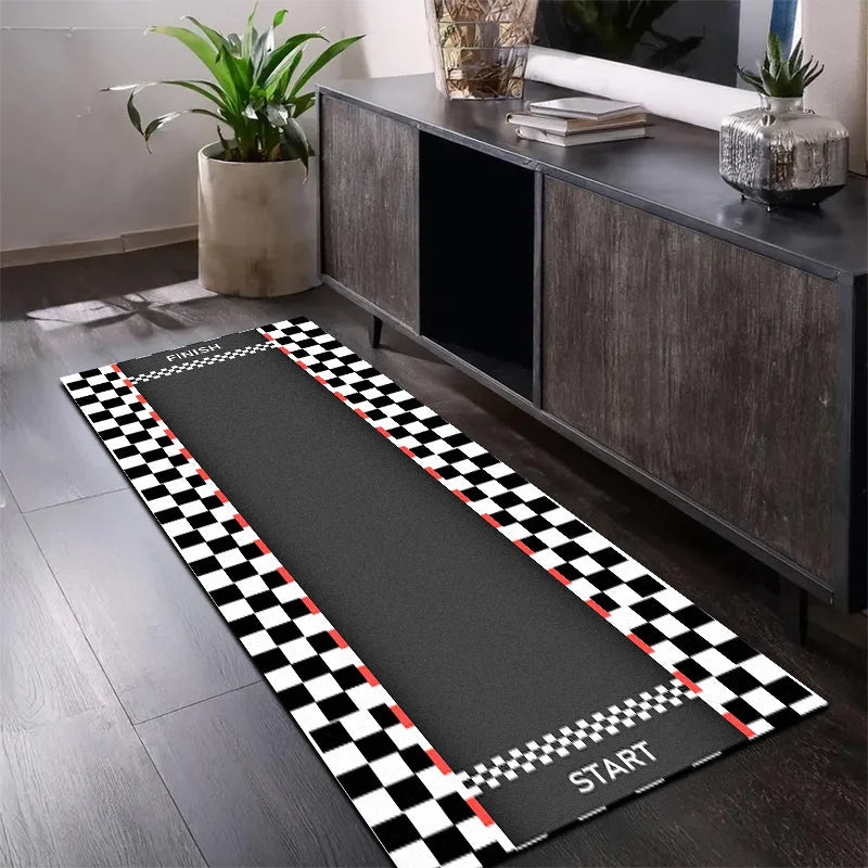 VIKAMA Tapis Design Piste Durable Antidérapant Décoration Maison pour Salon, Chambre, Cuisine, Couloir - Tapis Durable en Fibre de Polyester