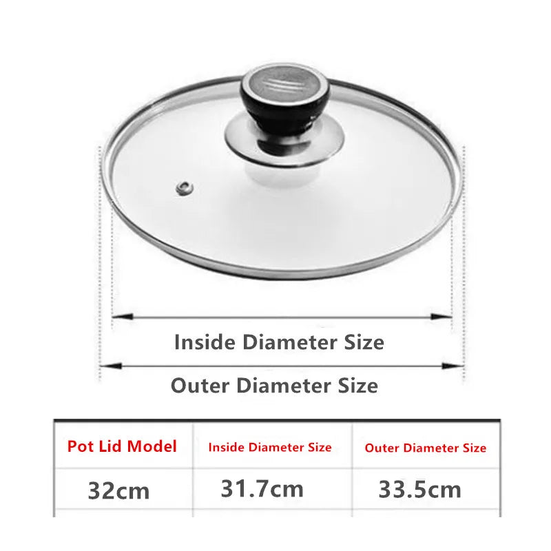 Tapa de olla de cristal templado de 16-32 cm Tapa de olla visible Tapa de olla circular antiquemaduras para freír Utensilios de cocina Accesorios de cocina