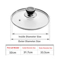 Tapa de olla de cristal templado de 16-32 cm Tapa de olla visible Tapa de olla circular antiquemaduras para freír Utensilios de cocina Accesorios de cocina