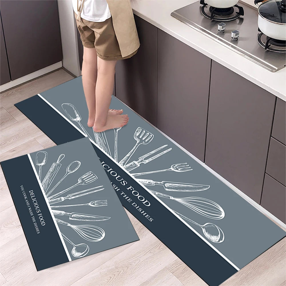 Alfombra de suelo de cocina VIKAMA, alfombra de entrada para sala de estar y dormitorio, decoración del hogar, alfombra larga pequeña para pasillo de lavadero
