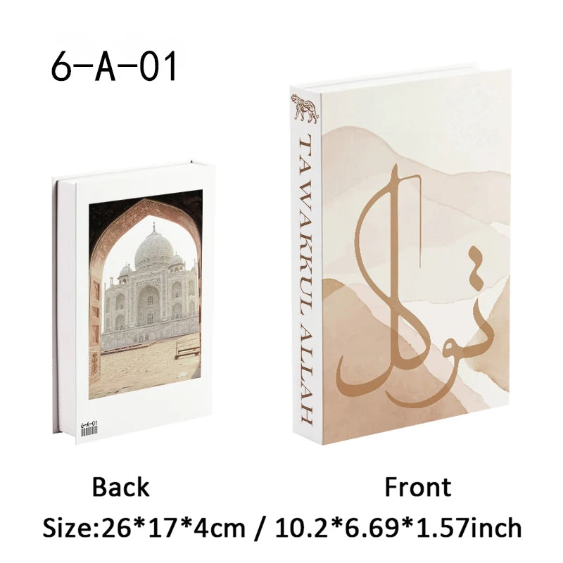 Islamic Decorative Books Kaaba Mosque Luxury Fake Book Storage Box Interior Decoration Coffee Table Bedroom Ornaments Room Decor