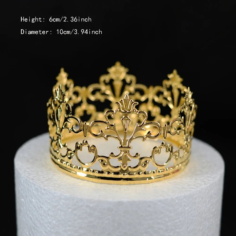 Nouveau Topper de Gâteau en Strass Couronne Chapeau Décoration Accessoires de Cheveux pour Enfants Princesse Fête de Mariage Anniversaire Fournitures