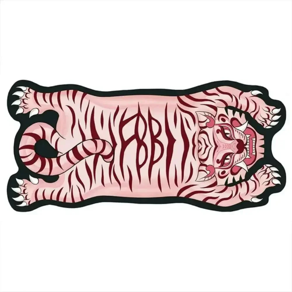 Alfombra con forma de tigre VIKAMA - Antideslizante, fácil de limpiar, decoración del hogar, felpudo de cocina y baño, felpudo de entrada