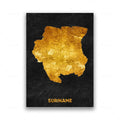 Classic Abstract Wall Art Black Gold Lebanon Country Map HD Canvas Print Poster Home Living Room Bedroom Decoration