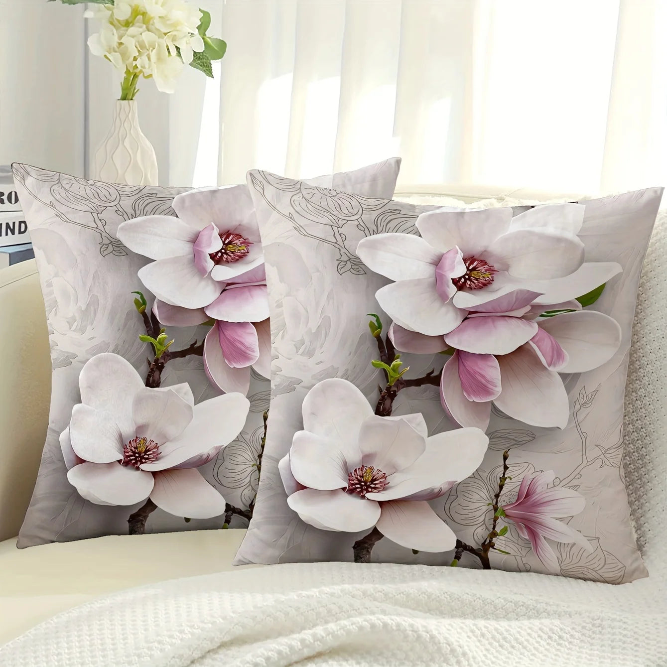 La housse de coussin à motif floral moderne de VIKAMA est résistante et sert de housse de coussin décorative pour la maison et la chambre à coucher.