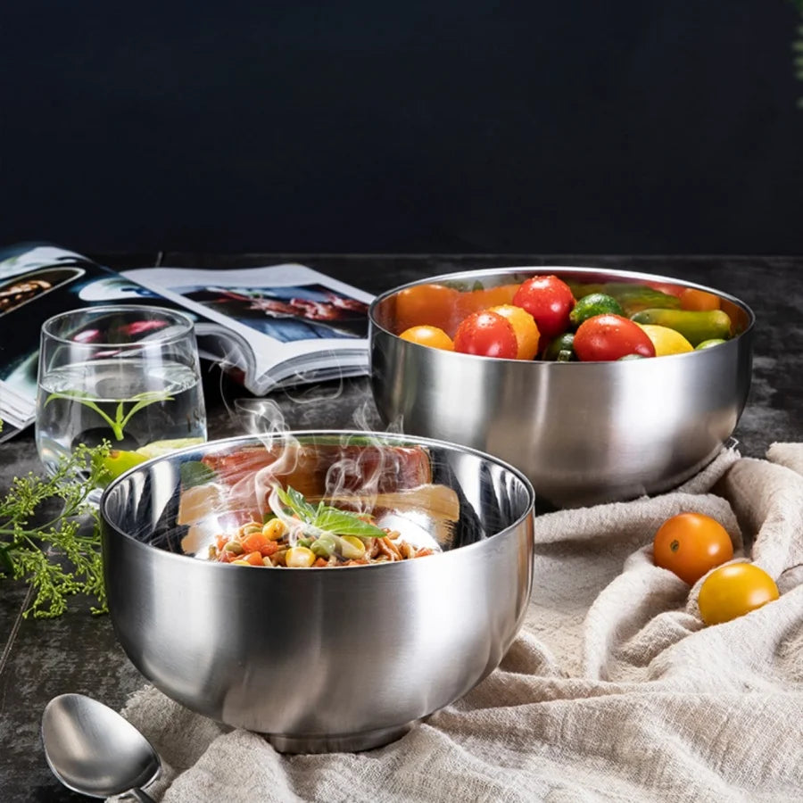 Cuenco de Fideos de Acero Inoxidable para el Hogar, Tazón de Sopa Instantánea de Aspecto Atractivo, Estilo Coreano, Grande para Arroz y Ensalada